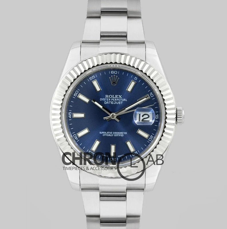 Datejust II 41 126334 Blue Dial Stick Markers