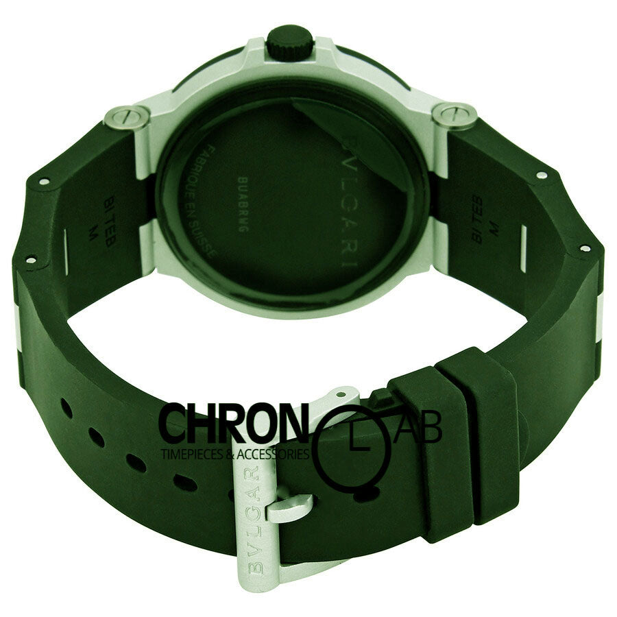 Aluminium Chronograph White Dial Green Rubber Men's Watch