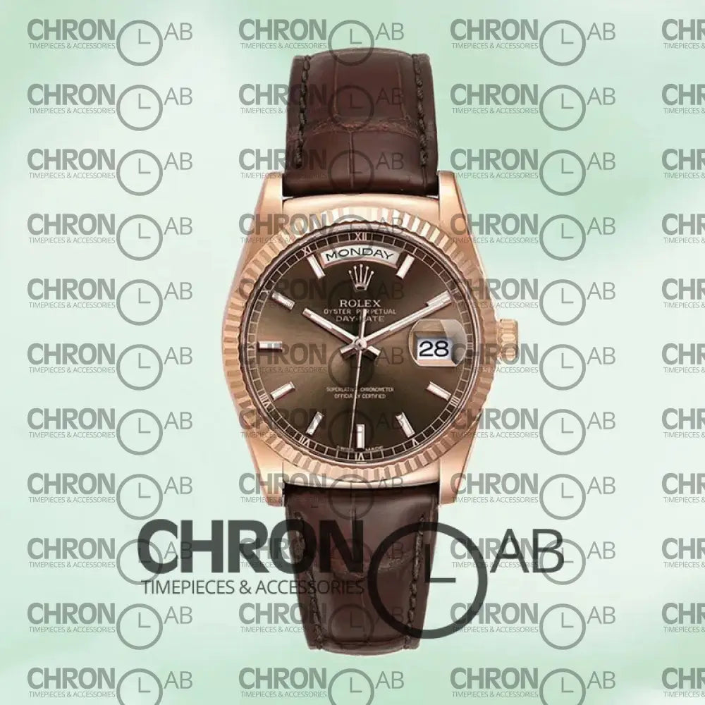 Day-Date 36mm 118135 Leather Strap Clone Watches