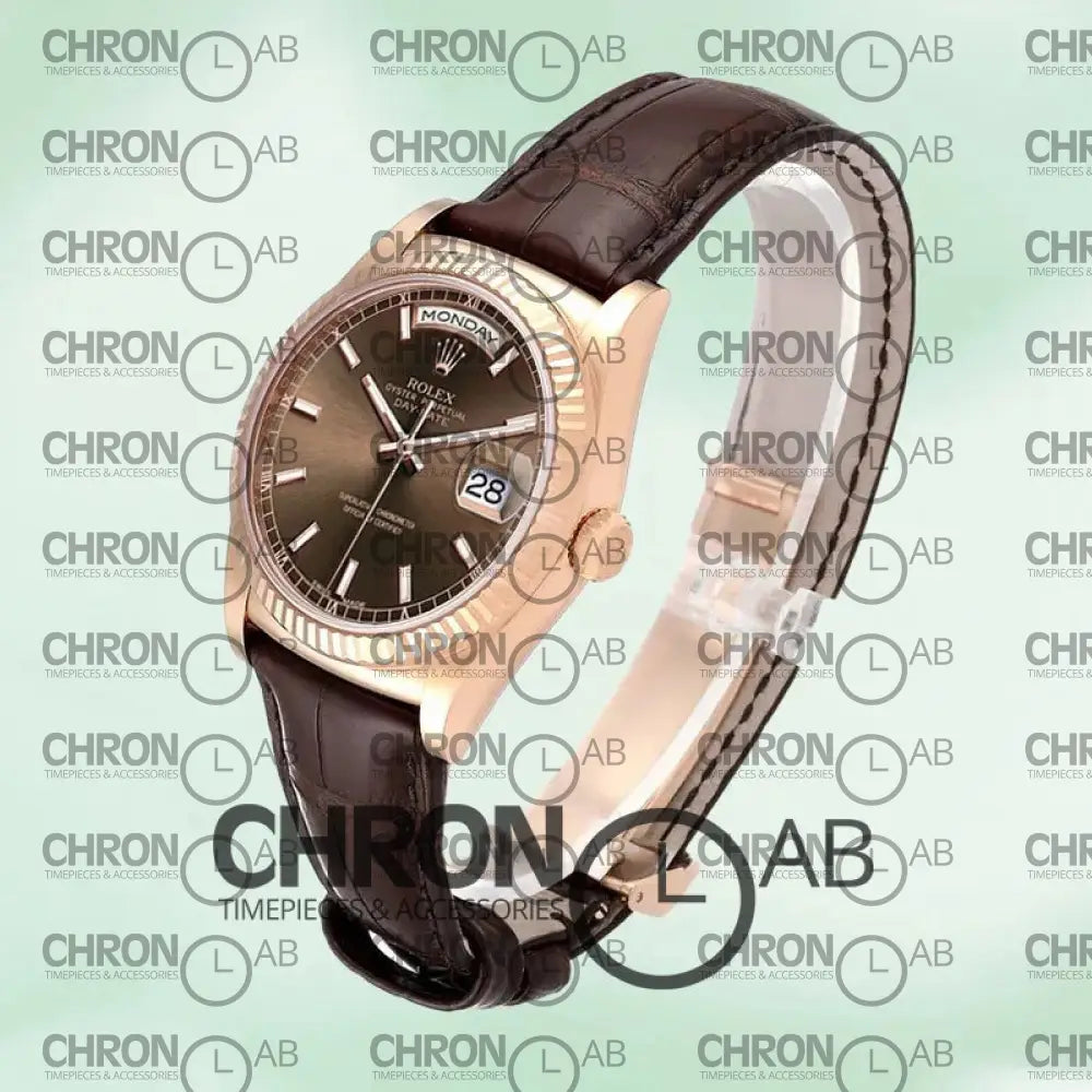 Day-Date 36mm 118135 Leather Strap Clone Watches
