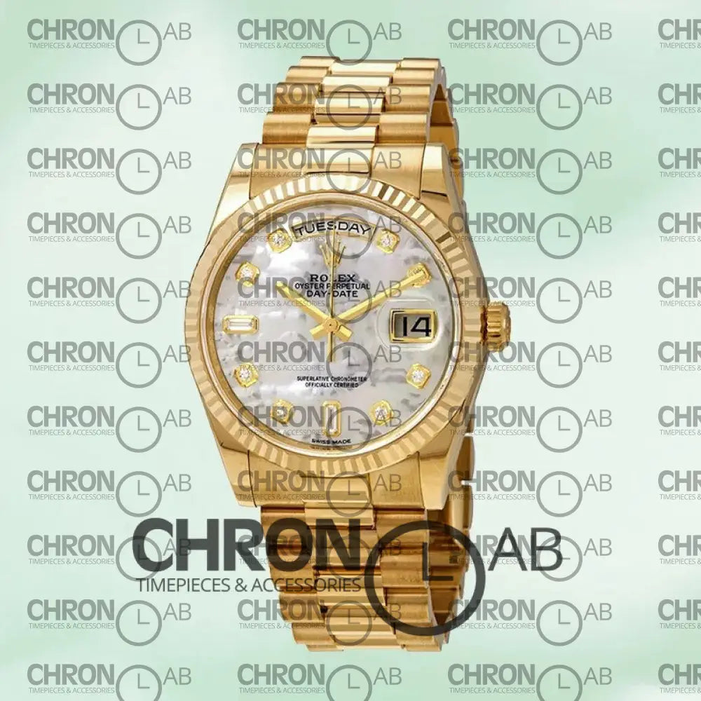 Day-Date 36mm 118238MDP Jubilee Bracelet White Mother Of Pearl Dial Clone Watches