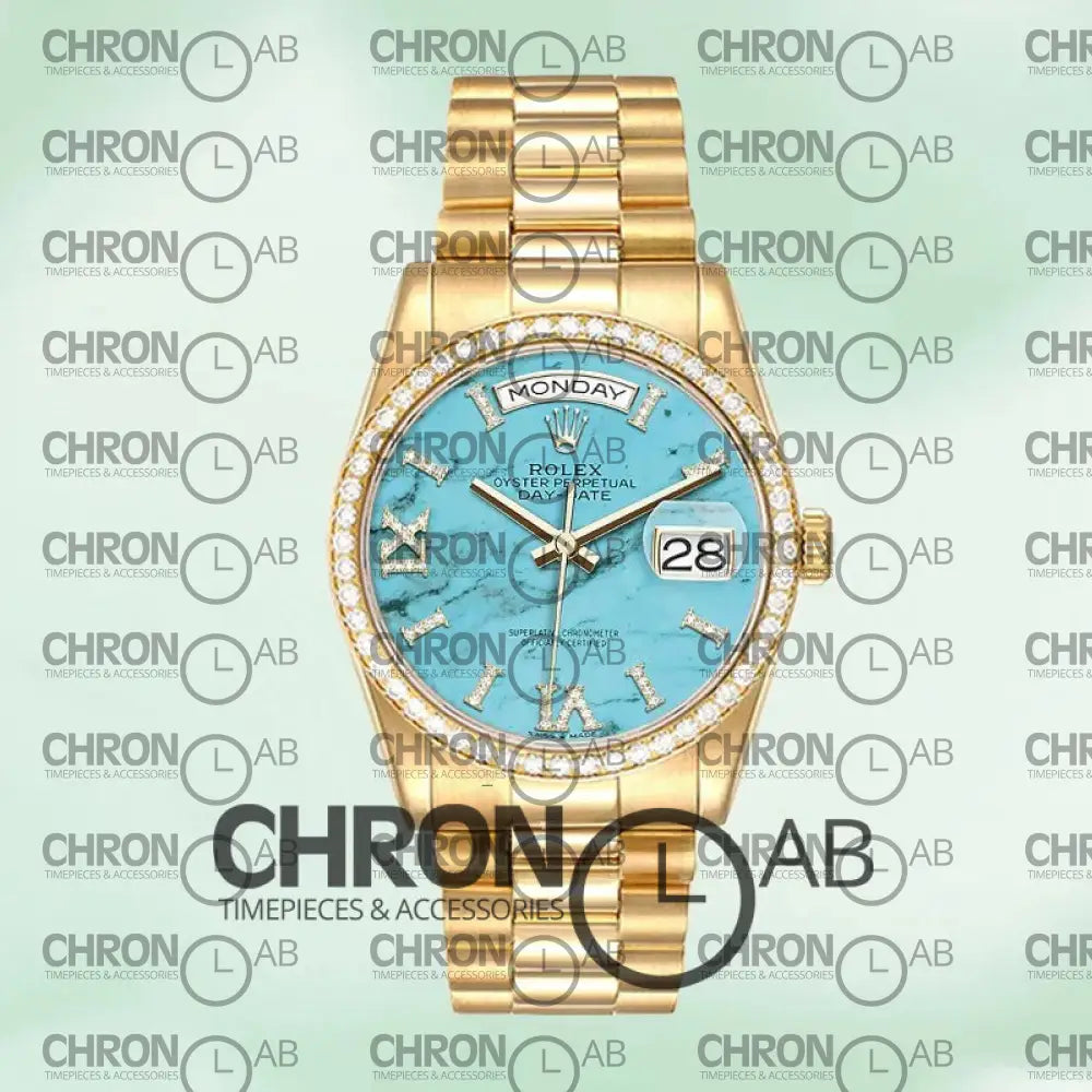 Day-Date 36mm M128348RBR-0037 Gold Clone Watches