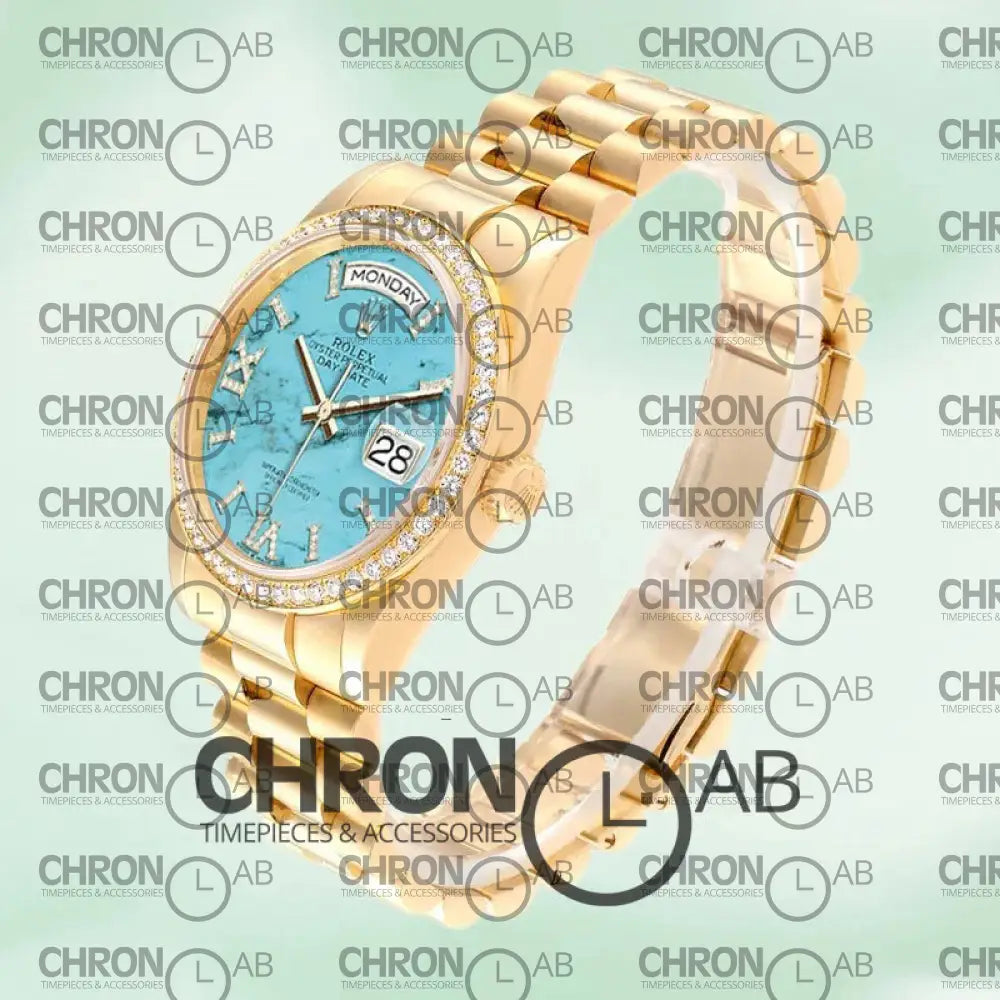 Day-Date 36mm M128348RBR-0037 Gold Clone Watches