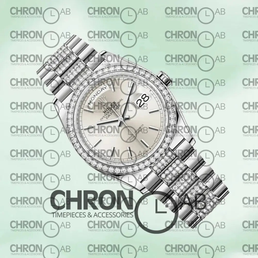 Day-Date 36mm M128349RBR-0013 Silver Clone Watches