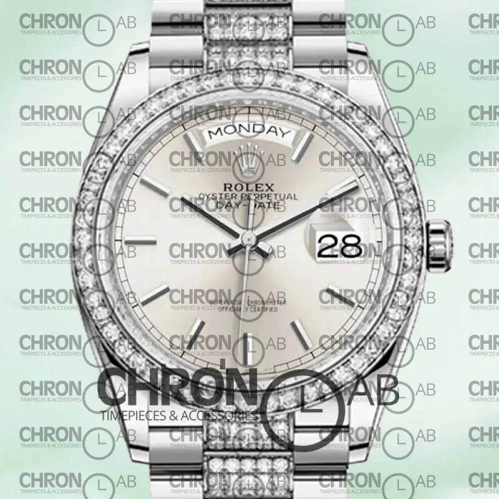 Day-Date 36mm M128349RBR-0013 Silver Clone Watches