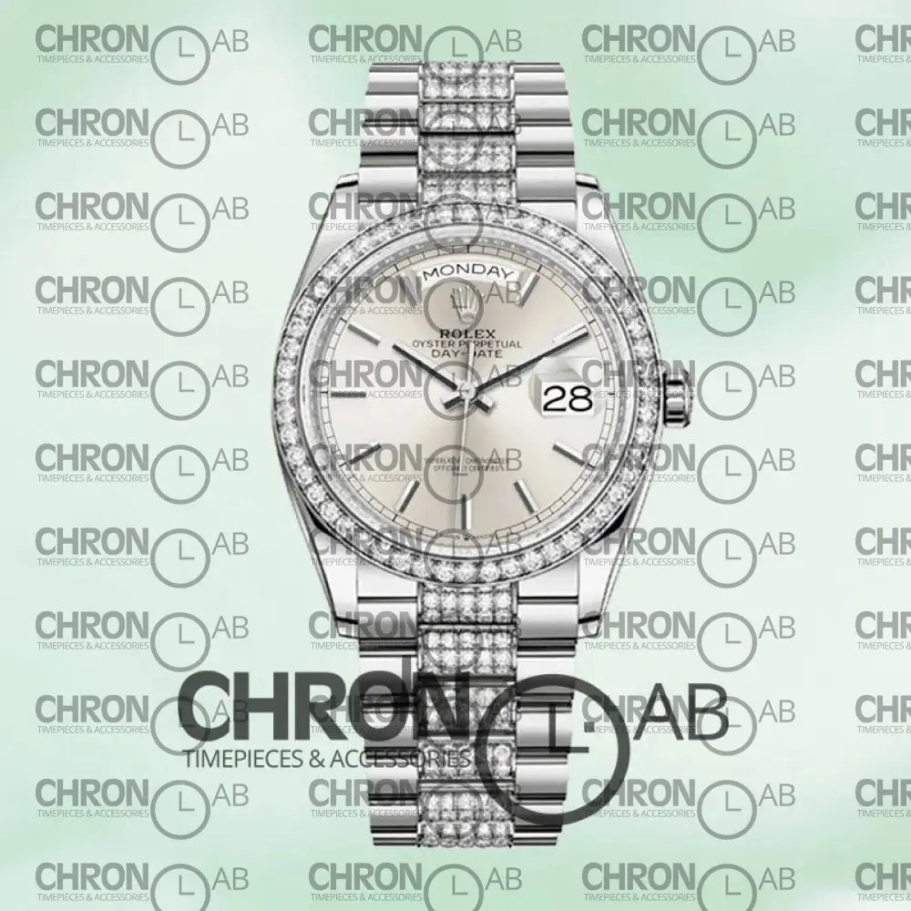 Day-Date 36mm M128349RBR-0013 Silver Clone Watches