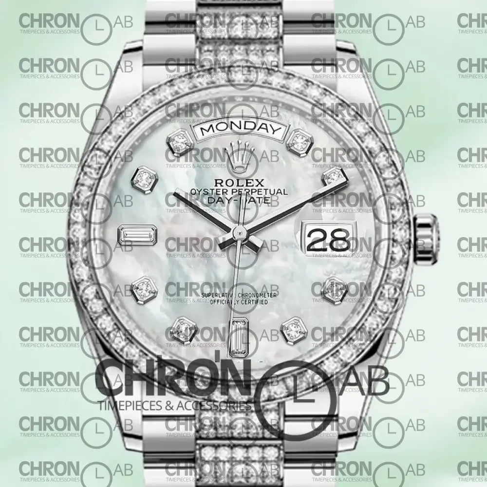 Day-Date 36mm m128349rbr-0014 Silver Clone Watches