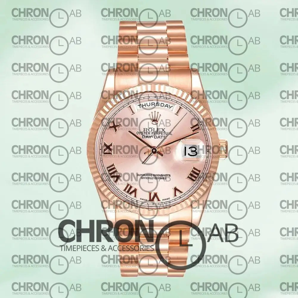 Day-Date 36mm Men’s 118235-0006 Rose Gold President Bracelet Clone Watches