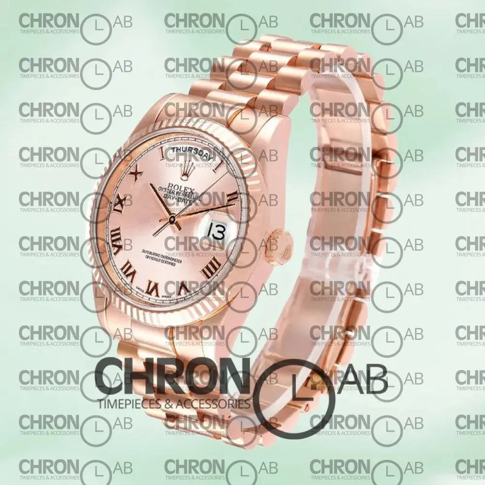 Day-Date 36mm Men’s 118235-0006 Rose Gold President Bracelet Clone Watches
