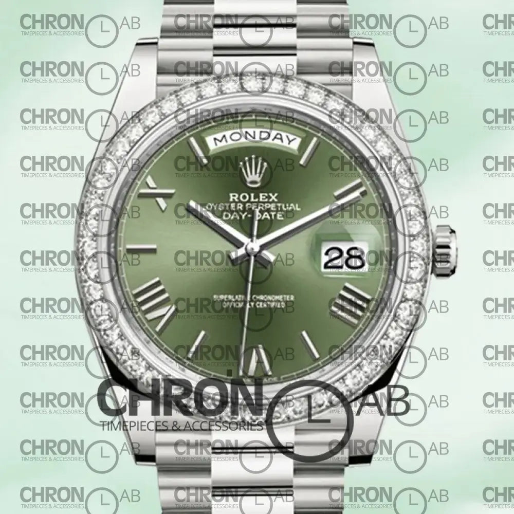 Day-Date 40mm 228349GNRP Green Dial Silver Clone Watches