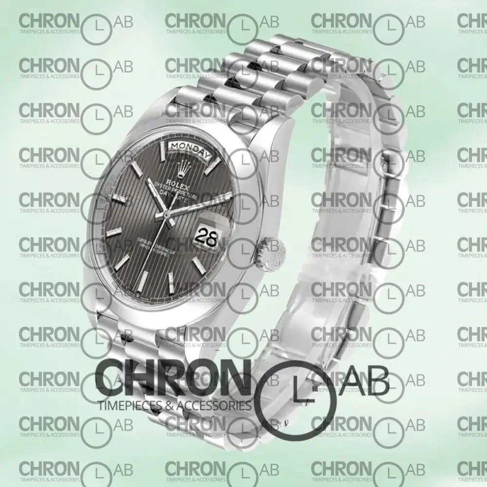 Day-Date 40mm m228206-0011 Silver Dark Rhodium Dial Clone Watches