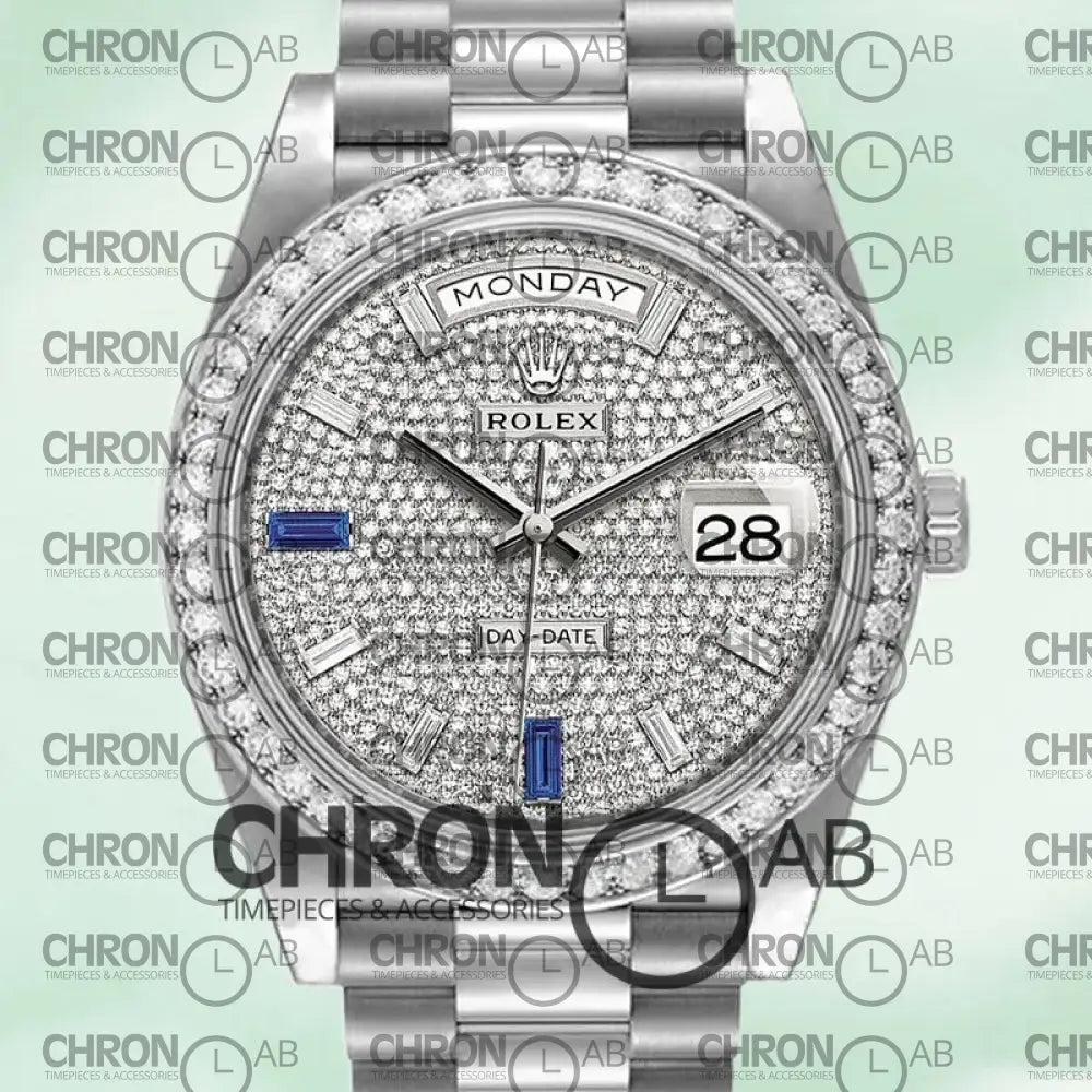 Day-Date 40mm Men’s m228349rbr-0036 Silver President Bracelet Clone Watches