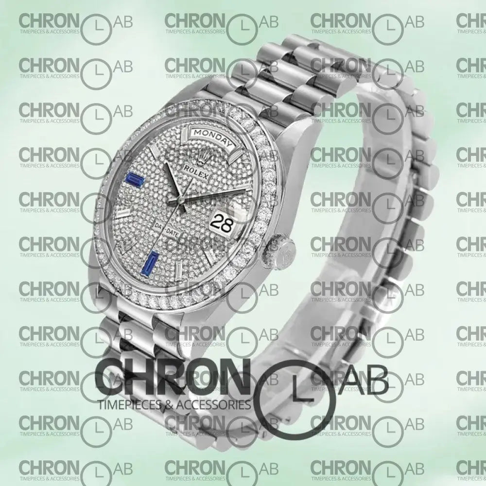 Day-Date 40mm Men’s m228349rbr-0036 Silver President Bracelet Clone Watches