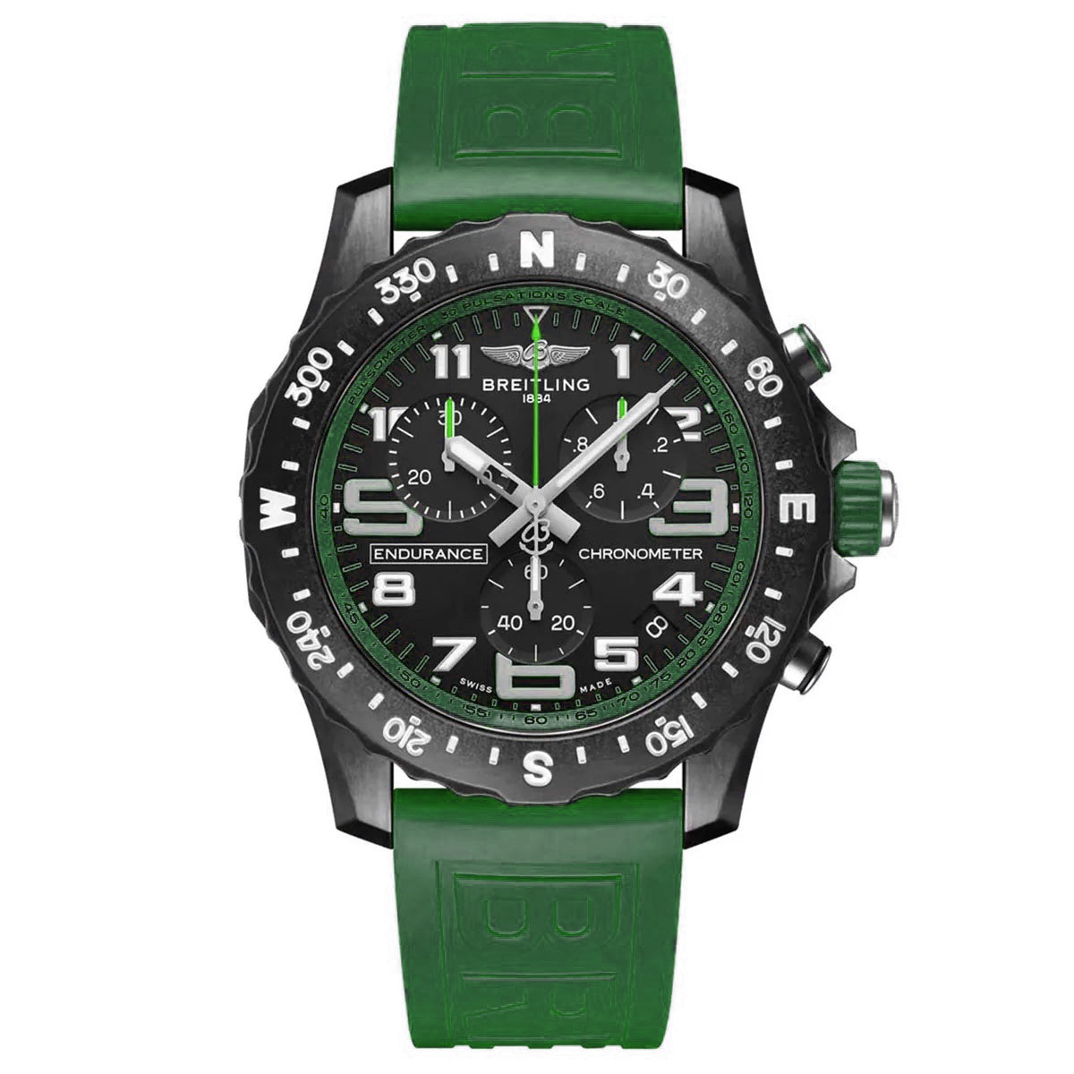 Endurance Pro 44mm Green Rubber Strap Watch X82310A41B1S1