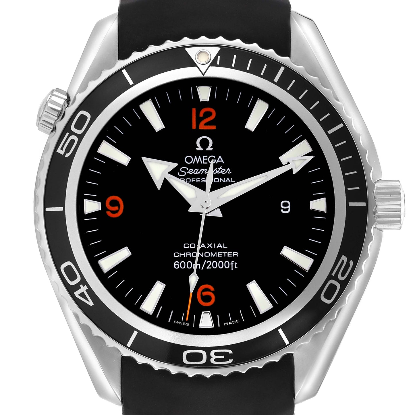 Seamaster Planet Ocean XL Orange Numbers Mens Watch 2900.51.82 45,5mm