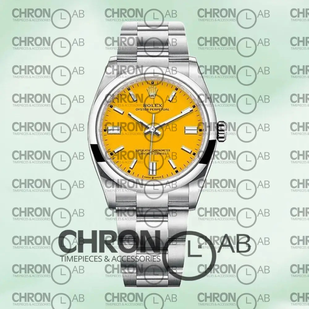 Oyster Perpetual 31mm M124300-0004 Unisex Yellow Dial Automatic Clone Watches