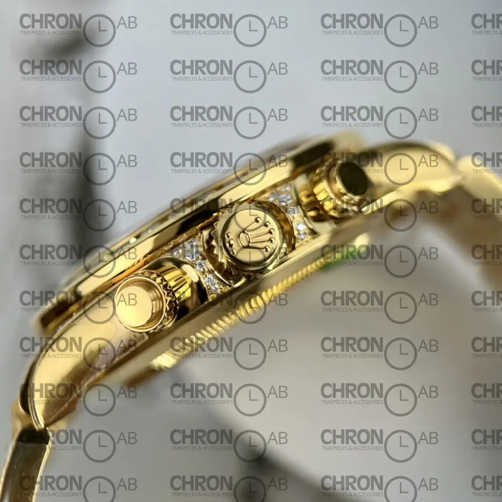 Rolex Best Replica Watch Daytona Rainbow Gold Wrapped And Moissanite Diamond Custom 40mm Watches