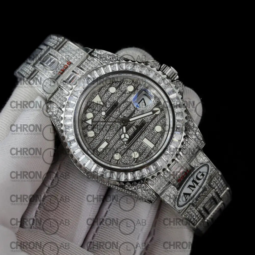 Rolex GMT-Master II Custom Full CZ AMG Factory 40mm Clone Watches