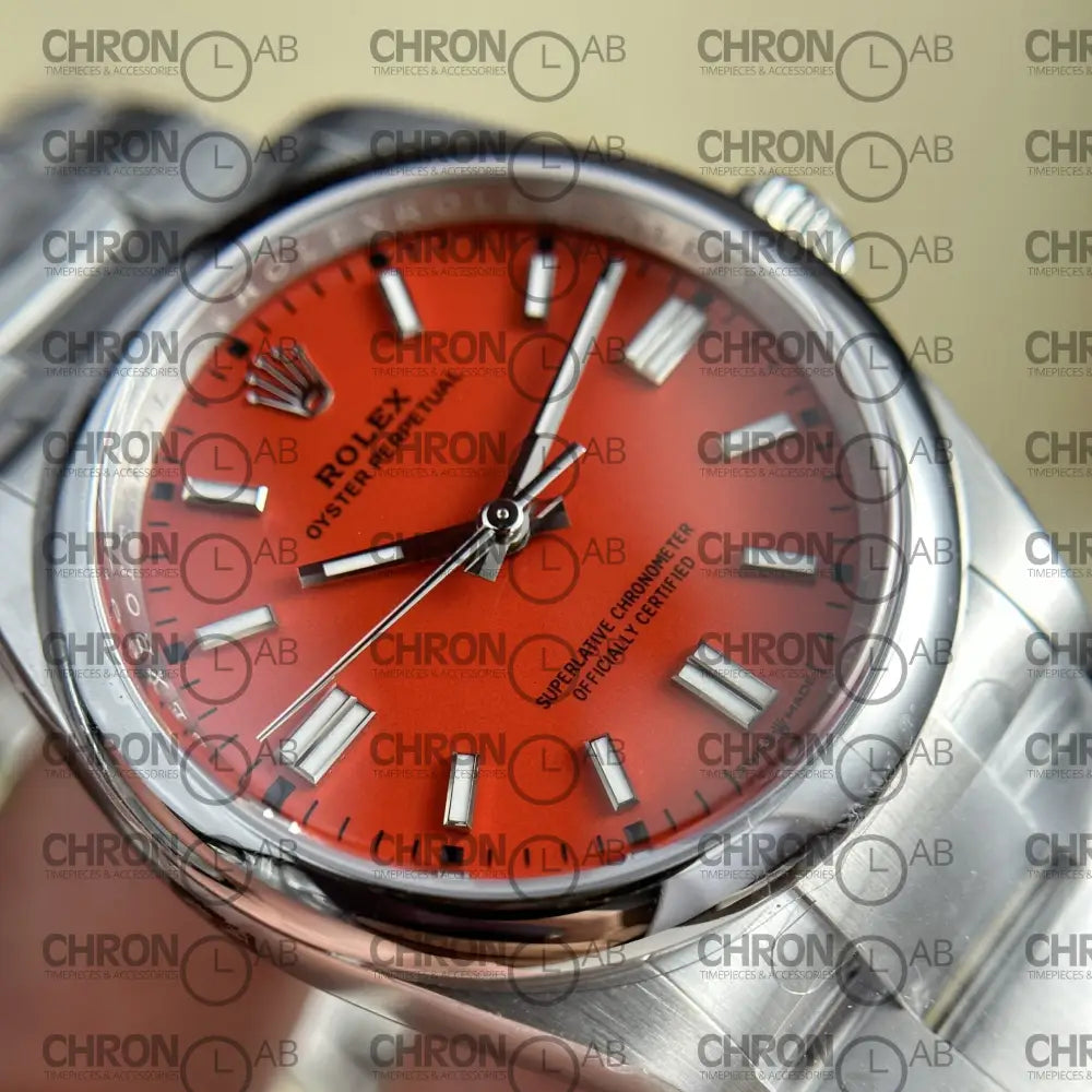 Rolex Oyster Perpetual 126000 Red Dial Clean Factory 36mm Watches