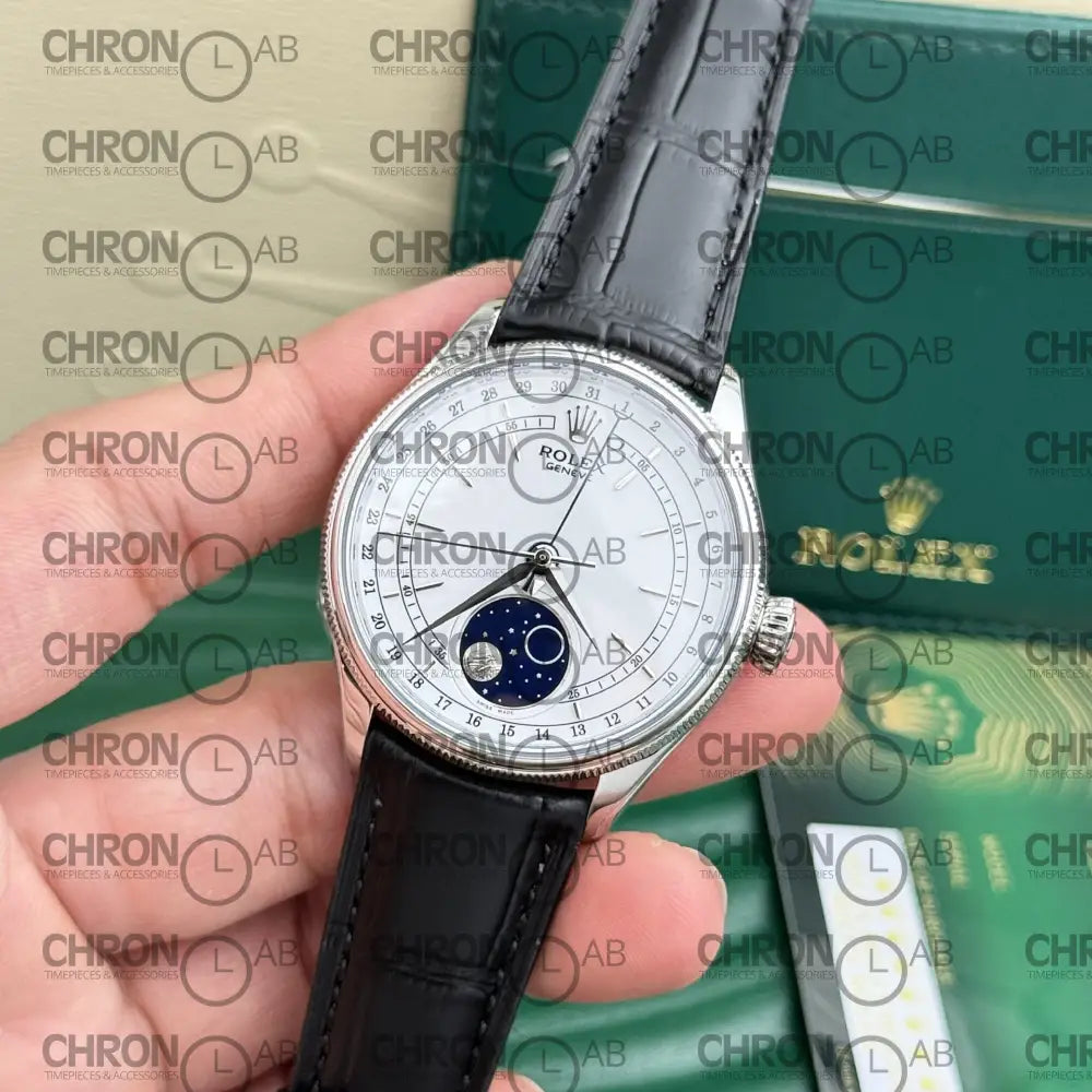 Rolex Replica Watch Cellini Moonphase Dial White 39mm Watches