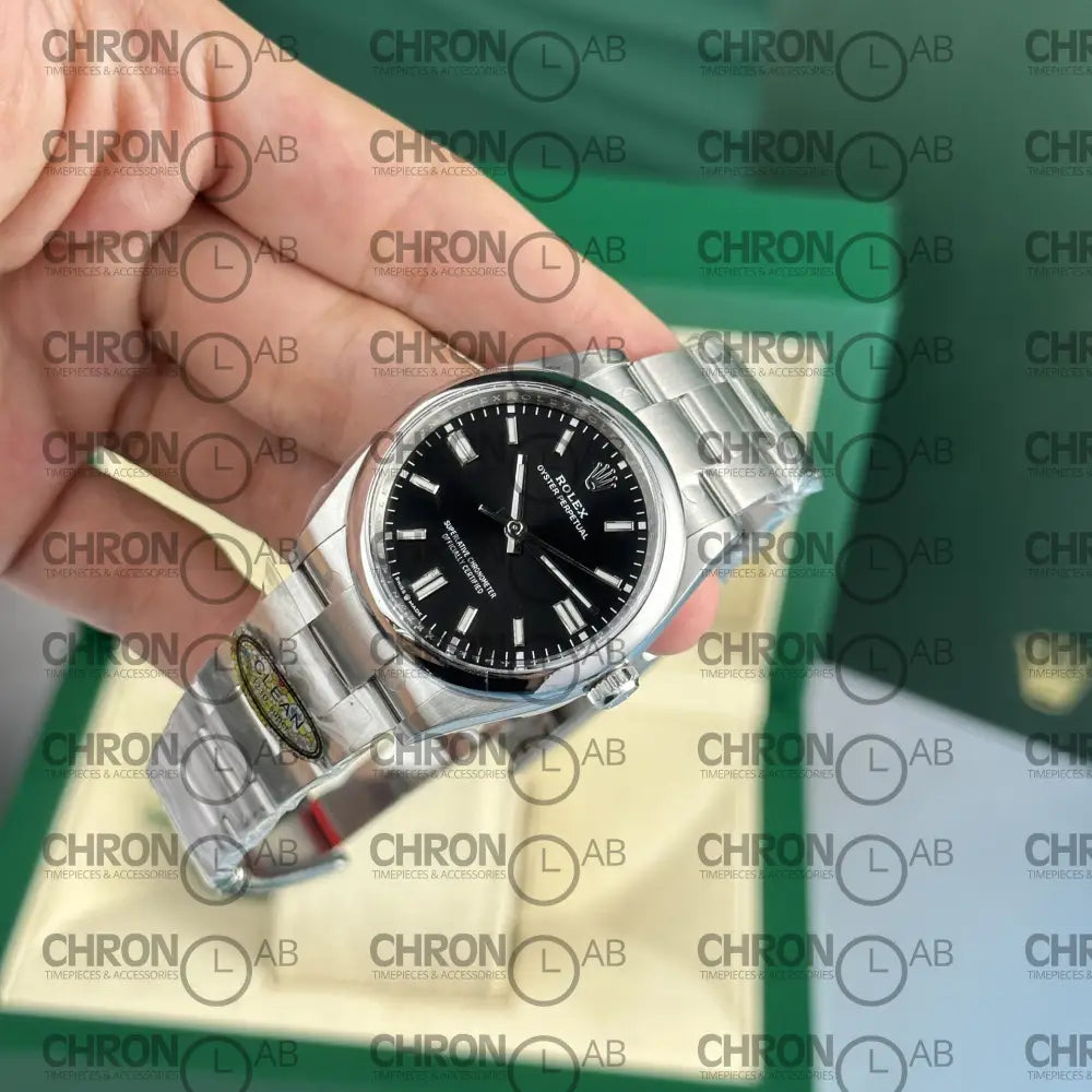 Rolex Replica Watch Oyster Perpetual 126000 Dial Black Clean Factory 36mm Clone Watches