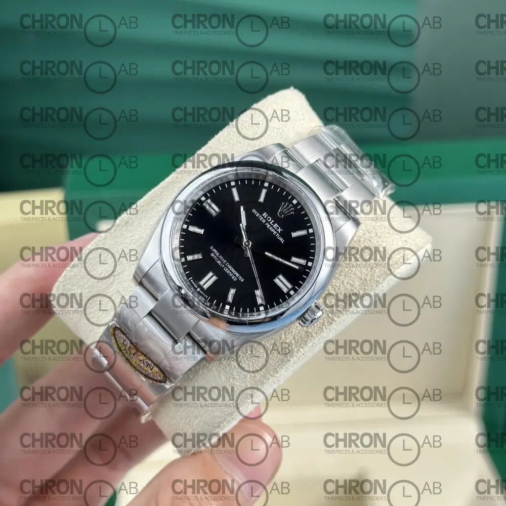Rolex Replica Watch Oyster Perpetual 126000 Dial Black Clean Factory 36mm Clone Watches