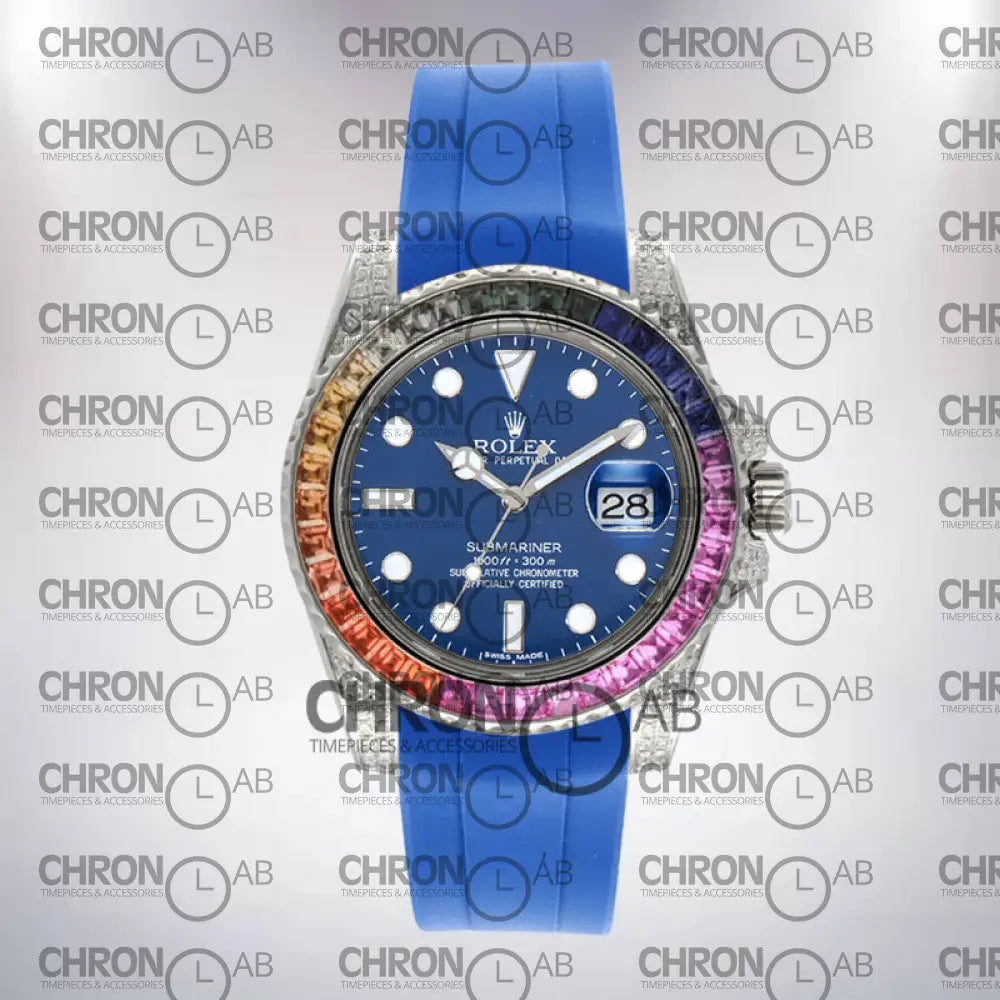 Submariner 116610 Men’s 40mm Rubber Band Blue Dial Clone Watches