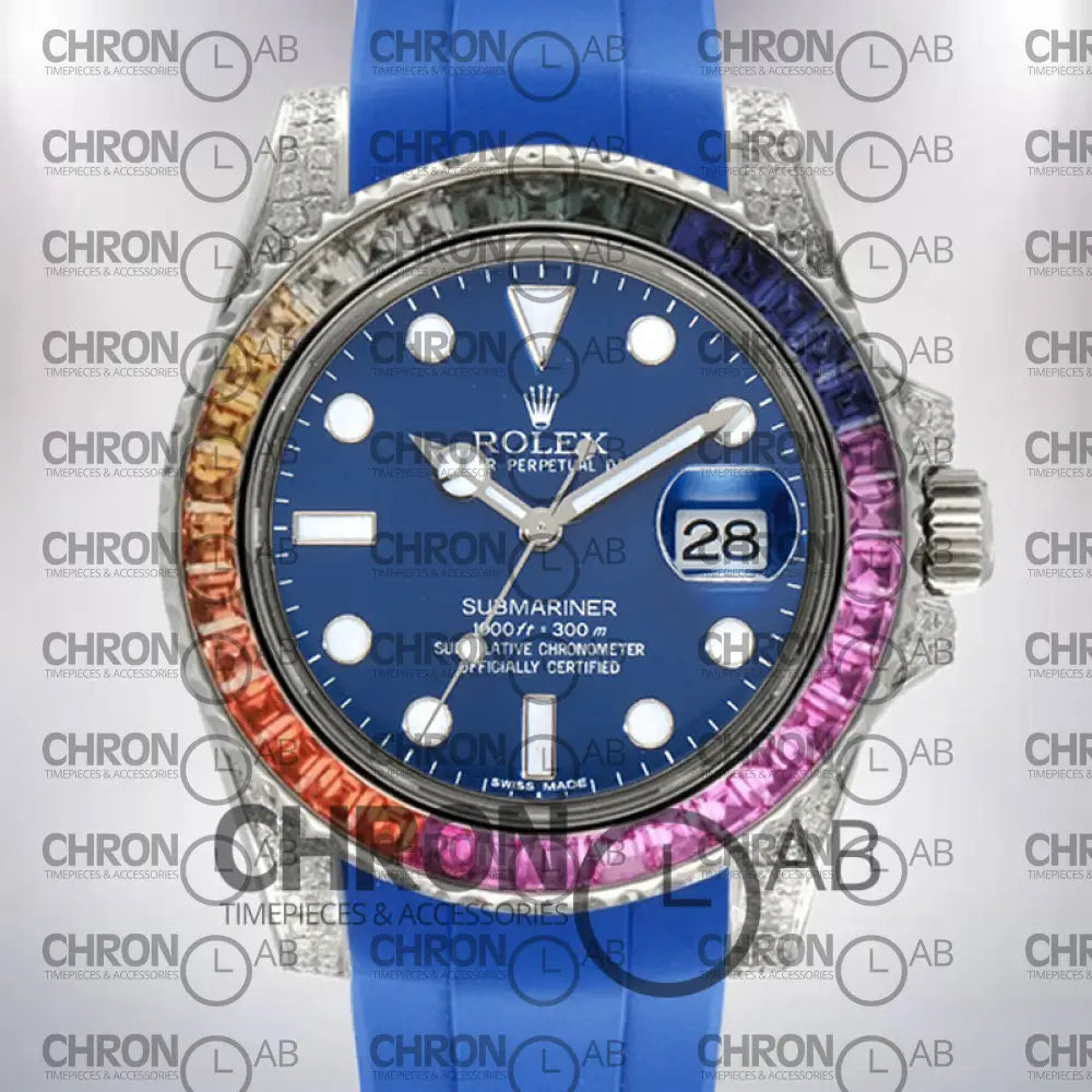 Submariner 116610 Men’s 40mm Rubber Band Blue Dial Clone Watches