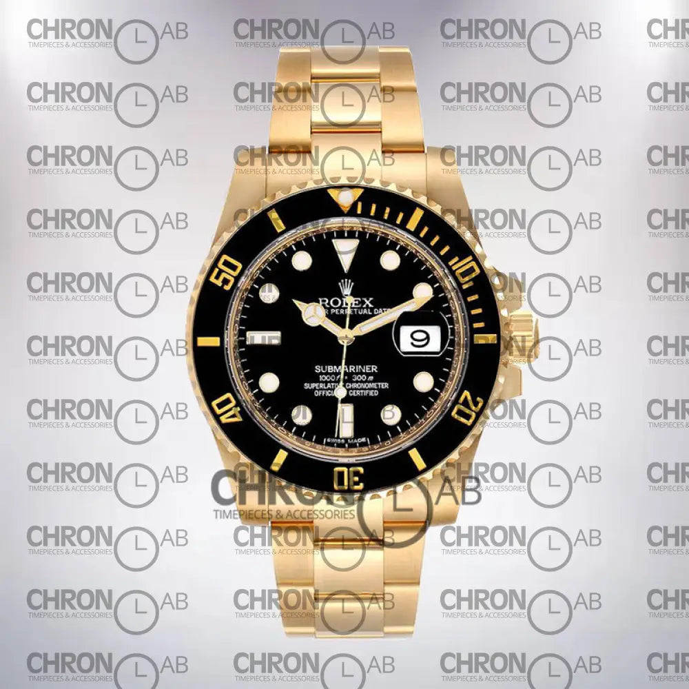 Submariner 116618LN-97208 Men’s 40mm Gold Black Dial Clone Watches