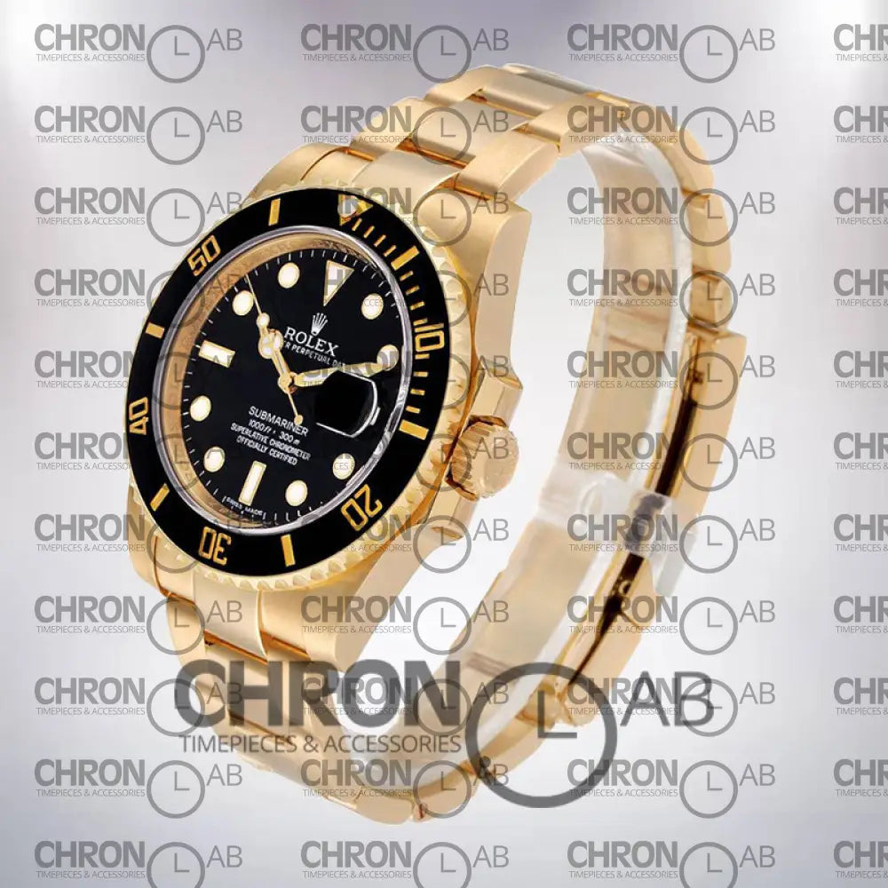 Submariner 116618LN-97208 Men’s 40mm Gold Black Dial Clone Watches