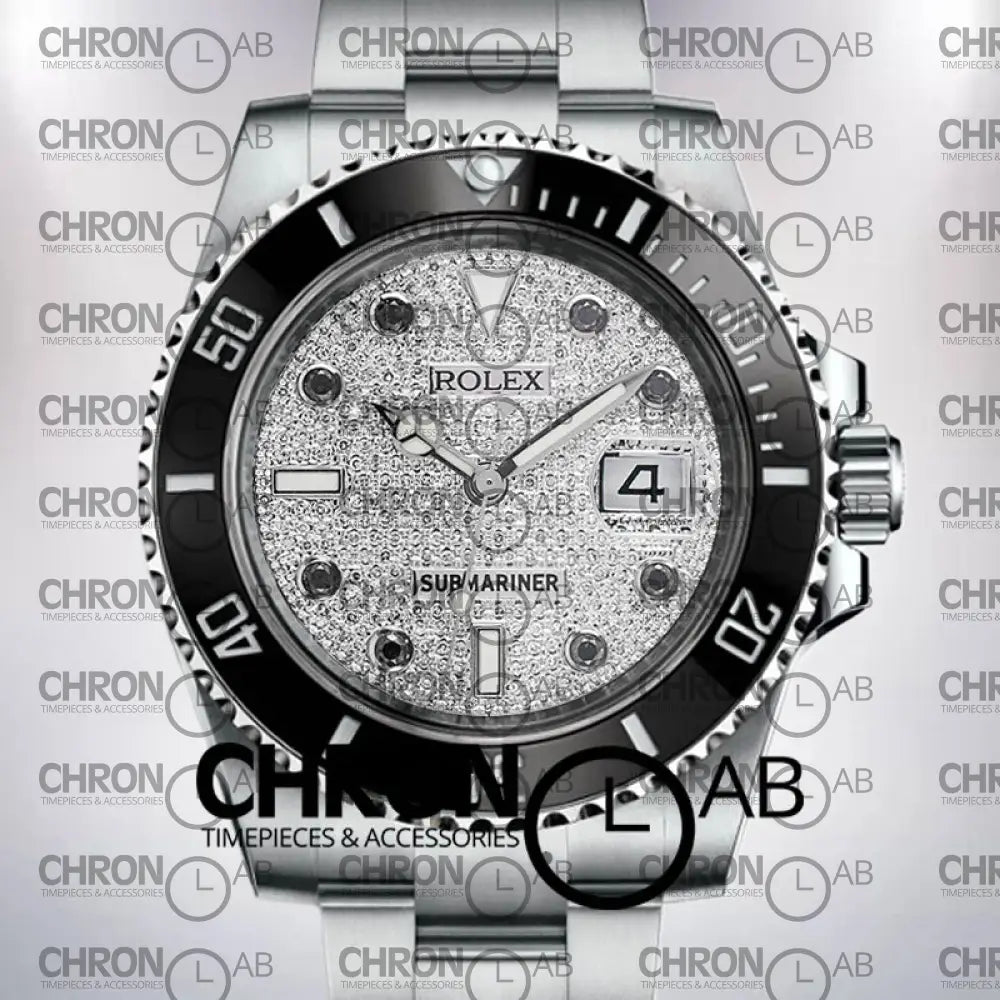 Submariner 40mm 116610 Men’s Automatic Diamond Paved Clone Watches