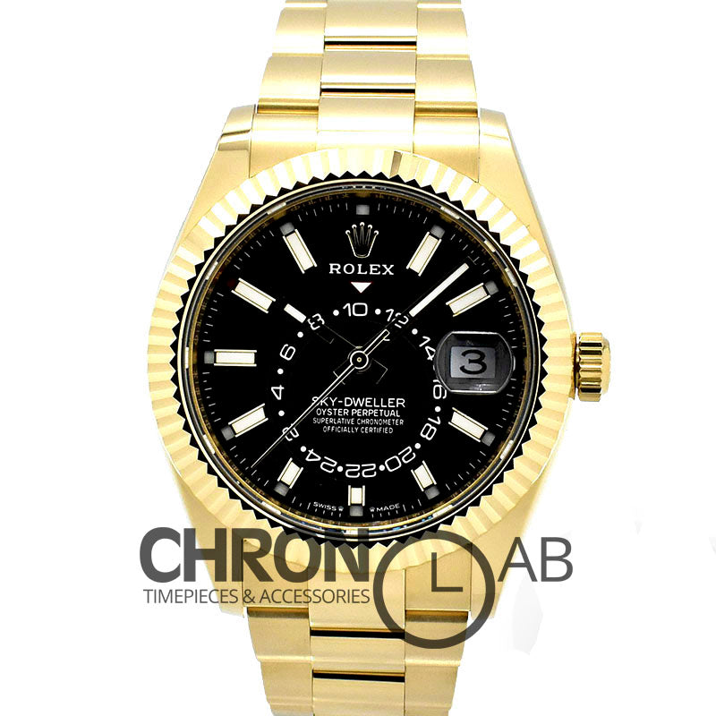 Sky-Dweller 336938 Yellow Gold Black Dial Oyster Bracelet