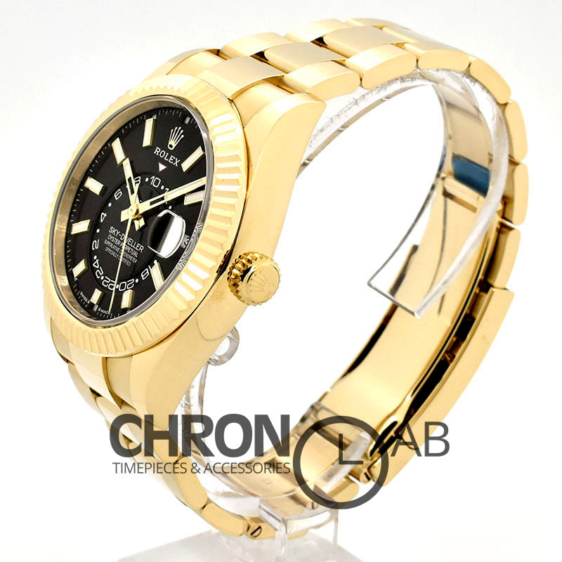 Sky-Dweller 336938 Yellow Gold Black Dial Oyster Bracelet