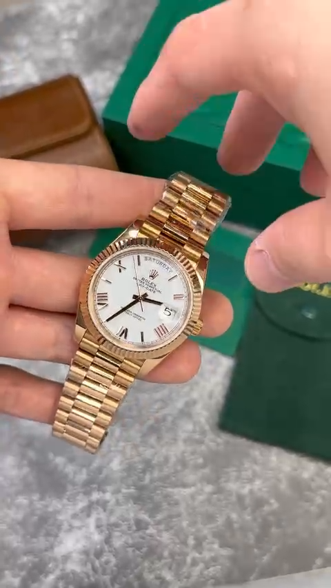 Rolex Replica Watch Day-Date 228235 Rose Gold White Dial V2 GM Factory 40mm