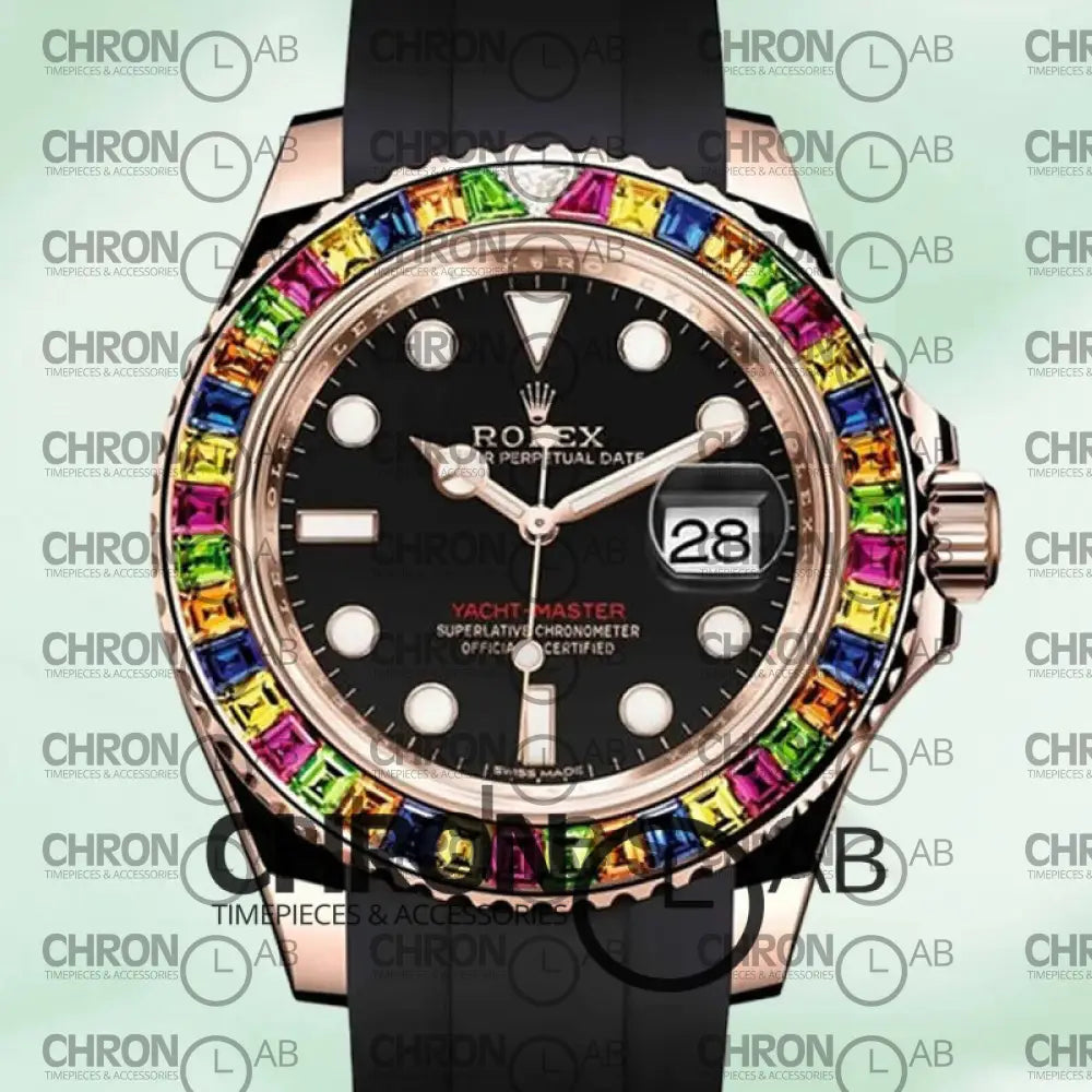 Yacht-Master 40mm 116695 Men’s Rose Gold Black Dial Clone Watches