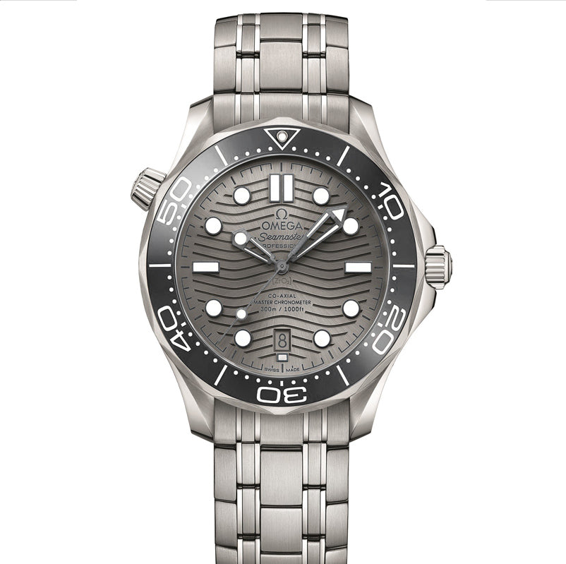Seamaster Diver 300M SS Gray Ceramic Bezel Black Dial on SS Bracelet