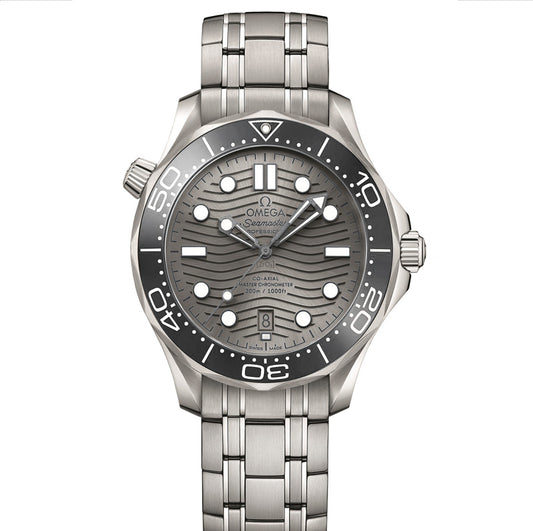Seamaster Diver 300M SS Gray Ceramic Bezel Black Dial on SS Bracelet