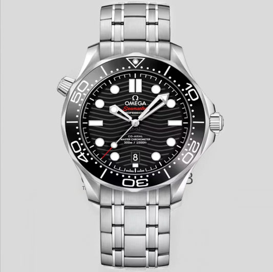 Seamaster Diver 300M SS Black Ceramic Bezel Black Dial on SS Bracelet