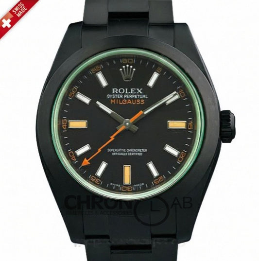 Milgauss PRL05090290 Pro-Hunter Tinted Green Saphire Black Dial