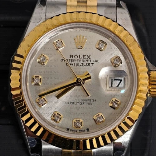 Rolex Datejust 36mm 126233 Two-Tone Yellow Gold/Steel Silver Dial Diamond Markers Jubilee (VS Factory VSF Edition / VS3235 Movement)