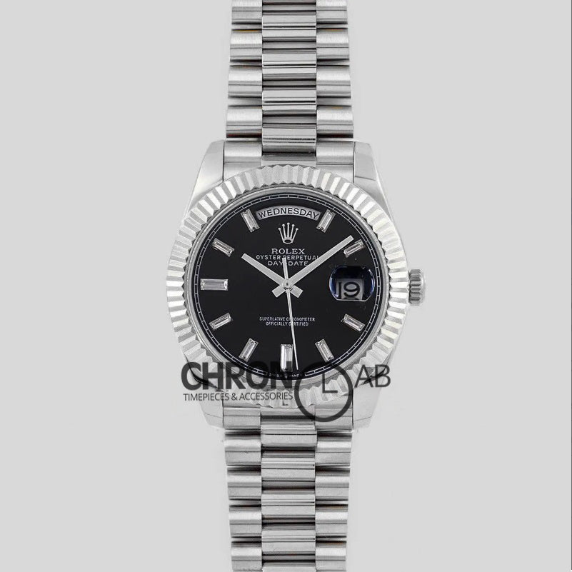 Day-Date 40 228235 Blue Dial in White Gold with Roman Markers