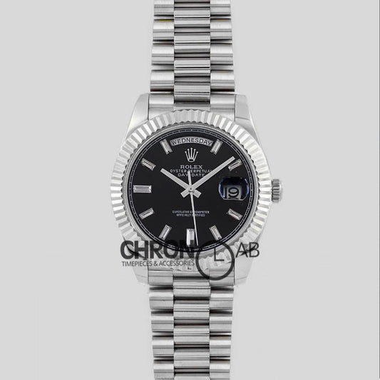 Day-Date 40 228235 Blue Dial in White Gold with Roman Markers
