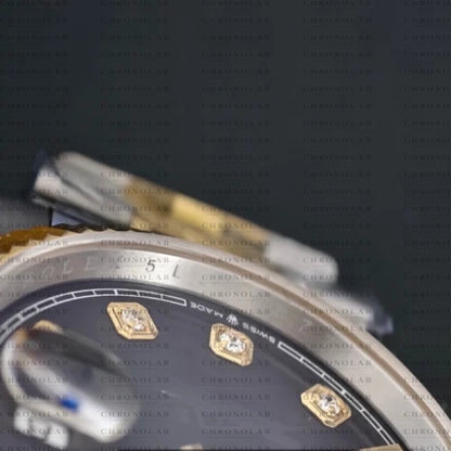 Rolex Datejust 36mm 126233 Two-Tone Yellow Gold/Steel Black Dial Diamond Markers Jubilee (AR Factory ARF Edition / SH3235 Movement)