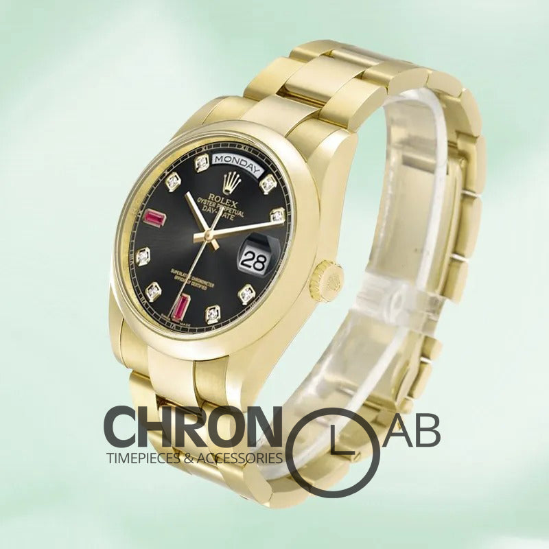 Day-Date 36mm 118208 Men’s Black Dial Clone