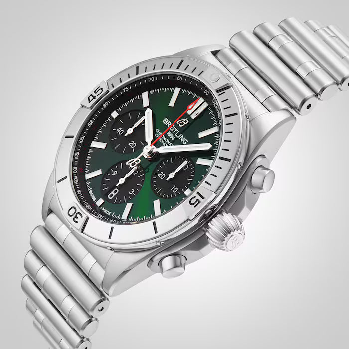 Chronomat B01 42 Stainless Steel Green Dial AB0134101L1A1