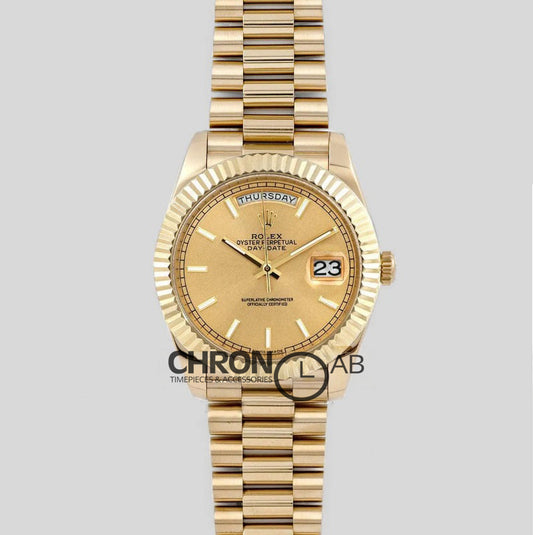 Day-Date 40 228238 Black Dial Diamonds in Yellow Gold