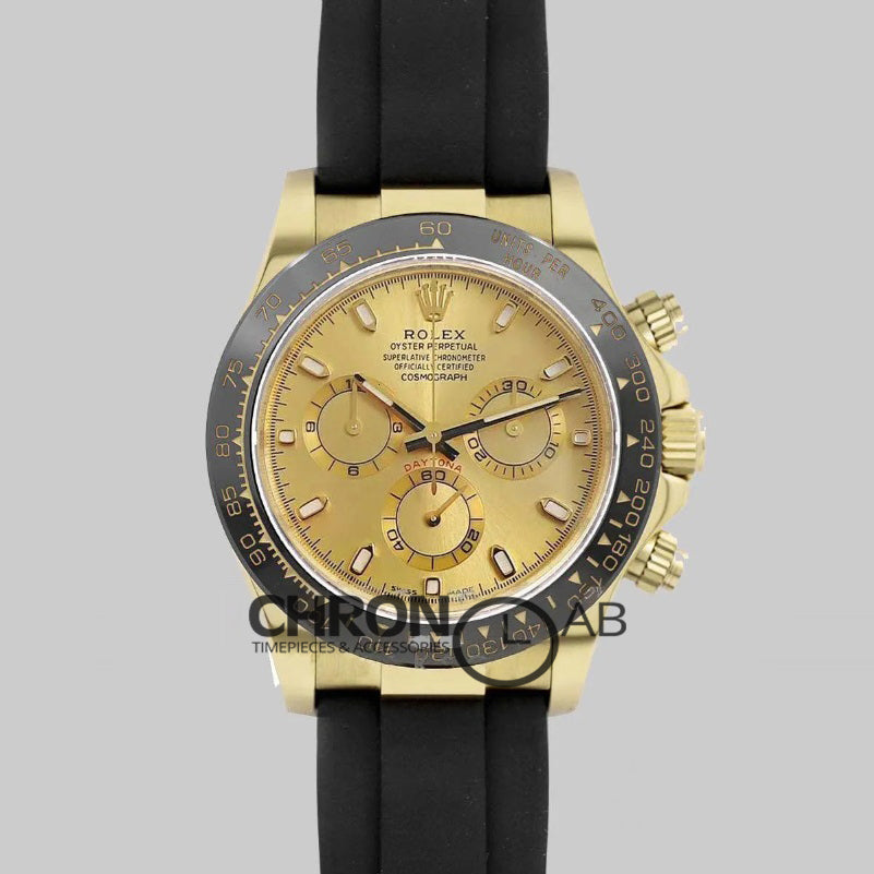 Cosmograph Daytona 116518LN Champagne Dial in Yellow Gold
