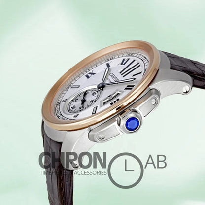 Calibre W7100039 42mm Men’s White Dial Silver
