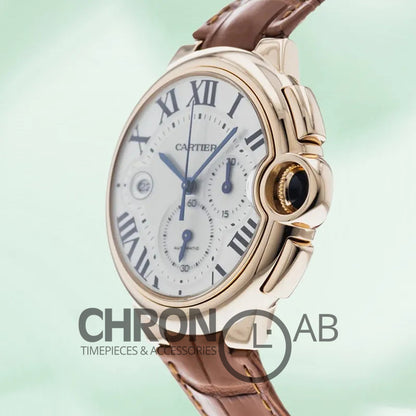 Ballon Bleu 47mm W6920009 Men’s Leather Strap Silver Dial