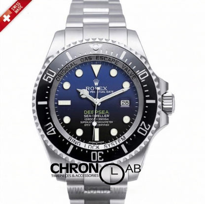 Replica Sea-Dweller Deepsea D-Blue 116660 Black Ceramic Bezel 4mm Font